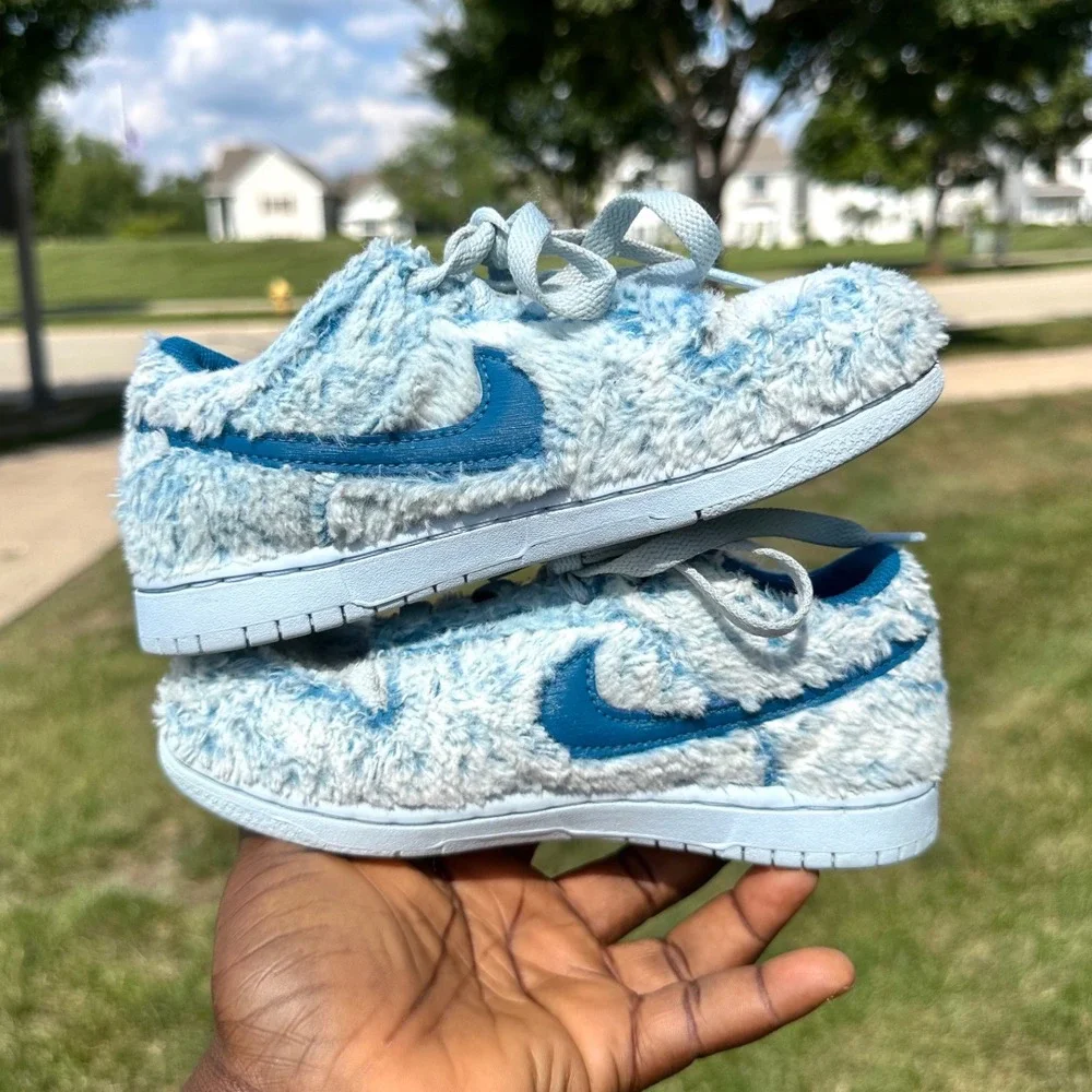 Nike Dunk Low Little Boys Sneakers Size 13 Celestine Blue Abominable Snowman